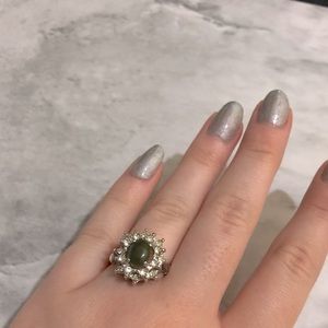 Silver ring with jade stone